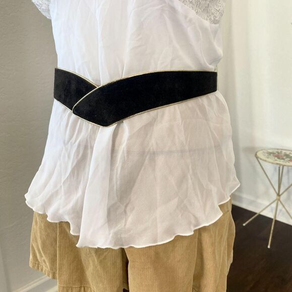 Anne Klein Vintage Boho Witchy Whimsygoth V-shape Waist Suede Belt main image 5